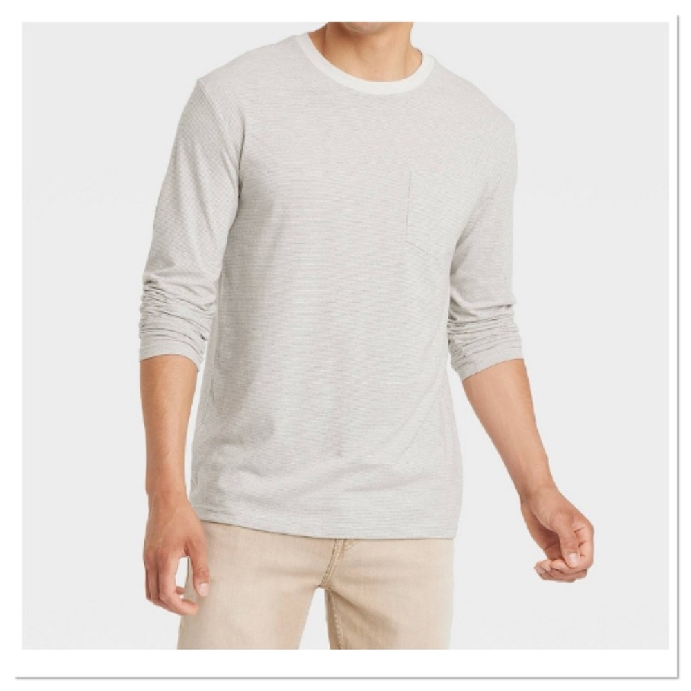 Men’s Big & Tall Striped Crewneck T-Shirt Goodfellow & Co